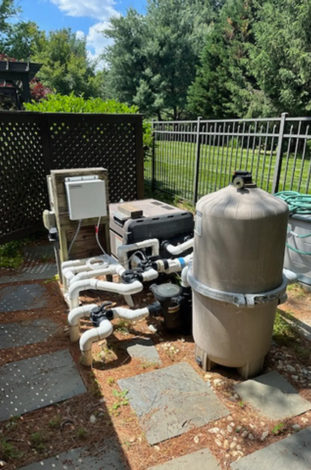 New high-efficiency pool equipment installation in Northern Virginia by Alpha Pools Renovations