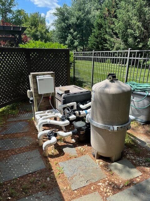 New high-efficiency pool equipment installation in Northern Virginia by Alpha Pools Renovations